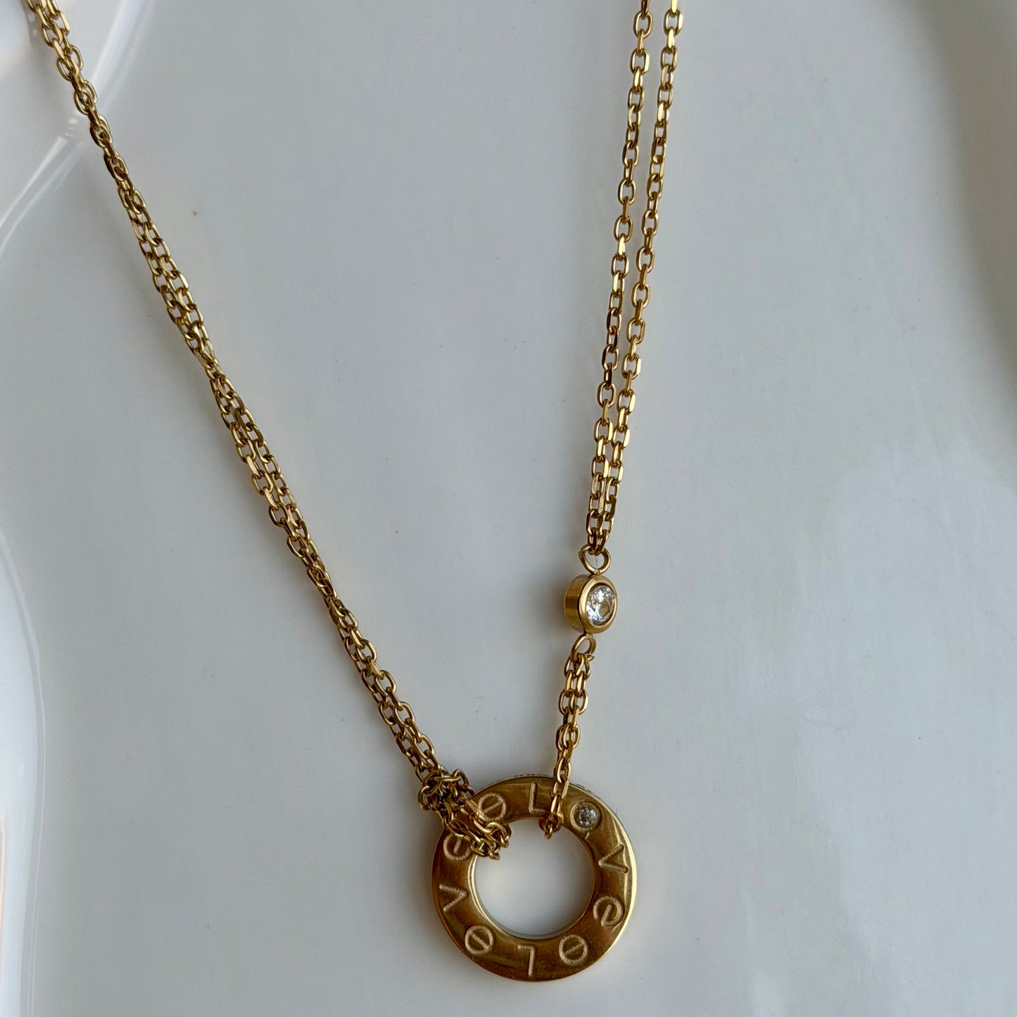 Double Chain Love Necklace