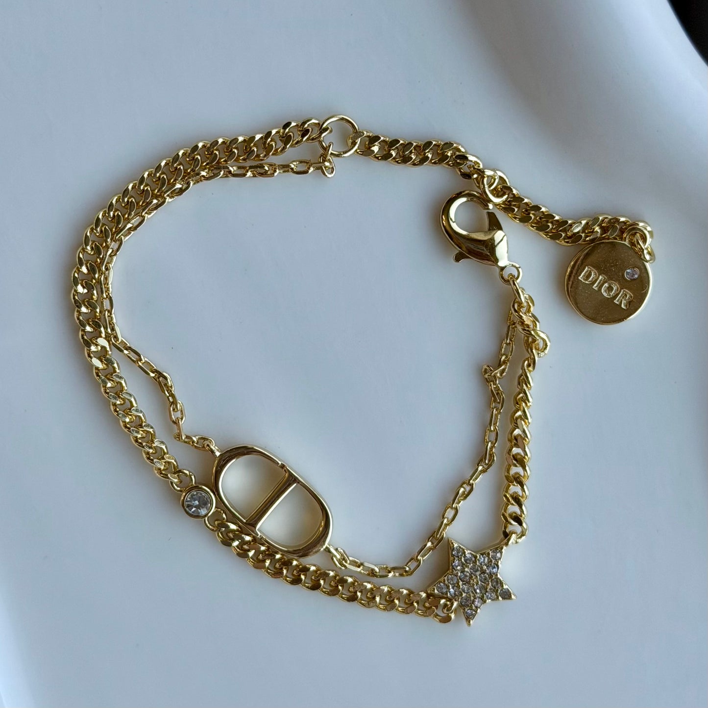 Double Chain Enamel Bracelet