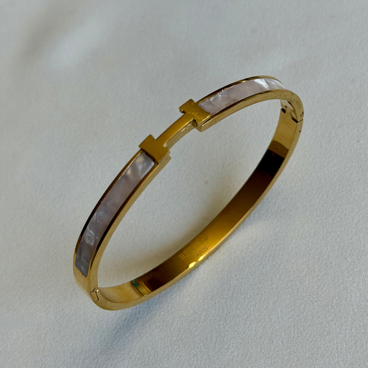 Slim Enamel H Bangle