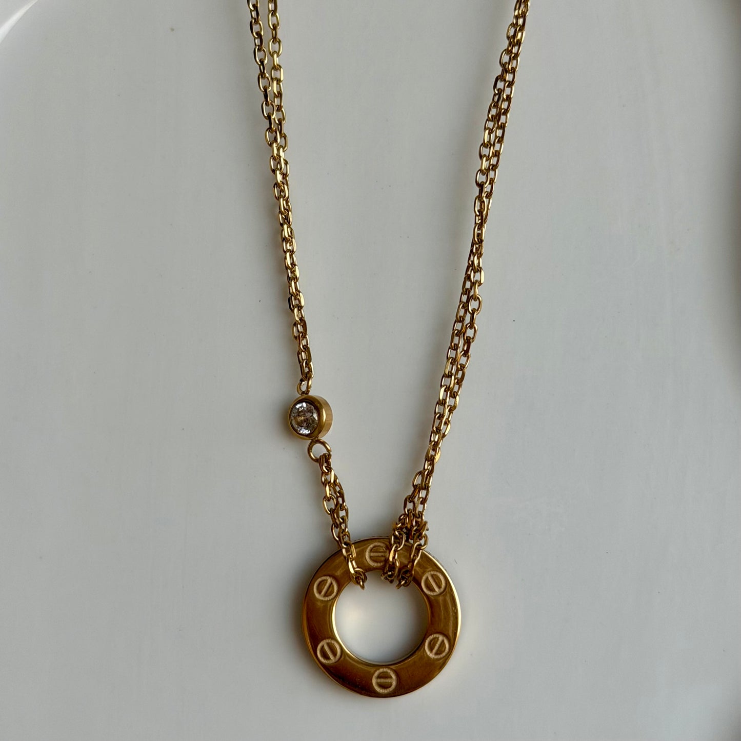 Double Chain Love Necklace